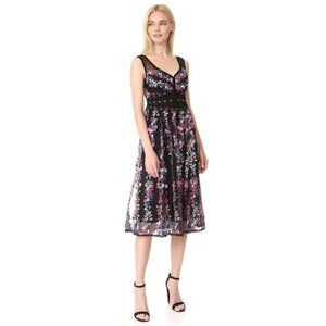 Nanette Lepore Black Net Embroidered Dress NWT